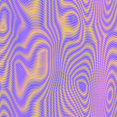 Moire seamless holographic vector background. Moire texture wavy lines optical illusion abstract background. TV screen effect. Distorted shapeful lines wallpaper.