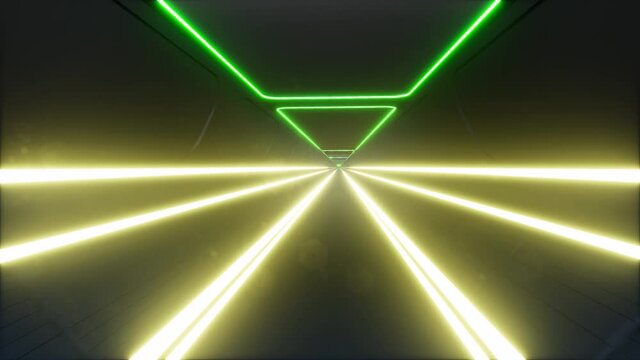 Neon tunnel in abstract style cyber speed 4k