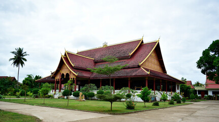 Fototapeta na wymiar Pavilion in Buddhist,Southeast Asia Laos PDR 2020.