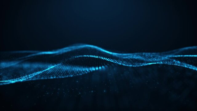 Abstract digital particle wave and light abstract background ,animation cyber or technology background.	
