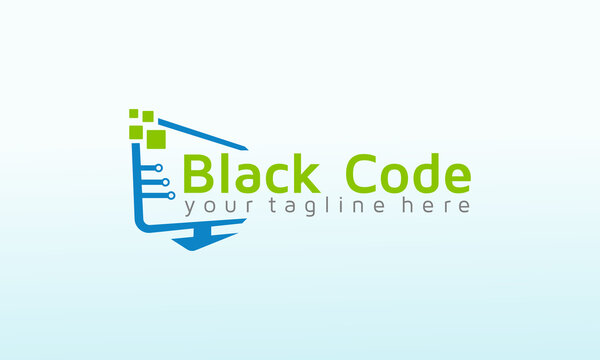 Computer business vector logo design, art and design