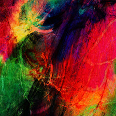 Multicolor brush strokes in oil structure. Grunge fine art mixed media texture. Artistic detailed background. Interesting designed pattern. Prints backdrop.