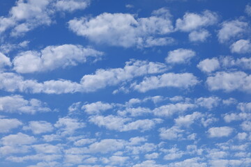 cumulus clouds against blue sky