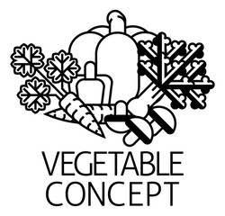 A vegetable sign label icon concept design
