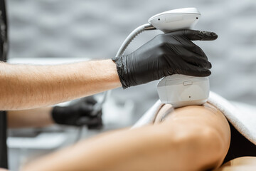 Ultrasound liposuction procedure for a male client