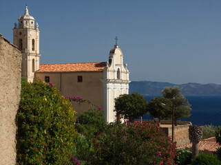 Fototapeta na wymiar View on the Roman Catholic Church of the Assumption in Cargese