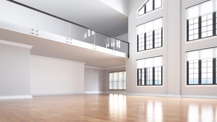 Empty loft with space for office or event hall