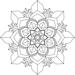 Easy Mandala coloring book simple and basic for beginners, seniors and children. Set of Mehndi flower pattern for Henna drawing and tattoo. Decoration in ethnic oriental, Indian style.