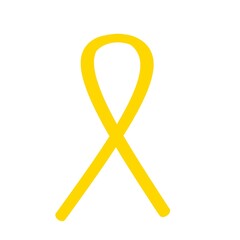 awareness ribbon, yellow gold ribbon, Childhood cancer awareness. International Childhood Cancer Day	