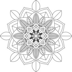 Easy Mandala coloring book simple and basic for beginners, seniors and children. Set of Mehndi flower pattern for Henna drawing and tattoo. Decoration in ethnic oriental, Indian style.