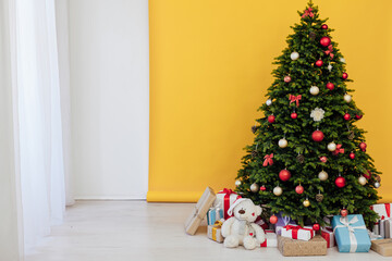 decor new year presents Christmas tree interior holiday