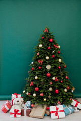 decor new year presents Christmas tree interior holiday