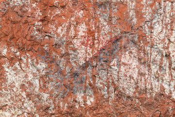 Painted Colorful Old Weathered Stone Wall Texture