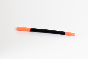 Orange. Light orange. Color marker with double brush tip. Ideal for adult and children's coloring books, manga, comics, calligraphy.