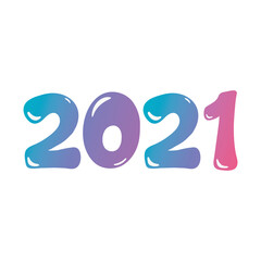 2021 new year, colour bubbles numbers creative design
