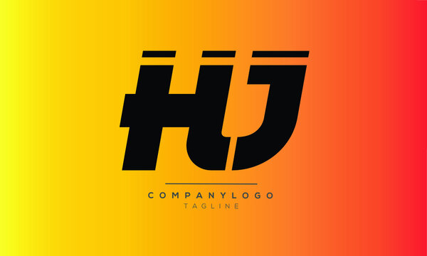 HJ initials monogram alphabet logo design