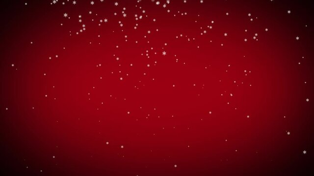 Red background with animated snow falling