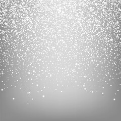 Snow. Winter Christmas Illustration. Xmas Snowfall on light background. Snow with Snowflakes vector illustration. Realistic little Christmas Snowflakes. Panorama view. Vector