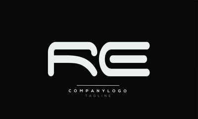 RE initials monogram alphabet logo design