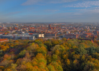 autumnal gdansk from above