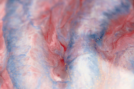 Abstract resin art background: blue and red