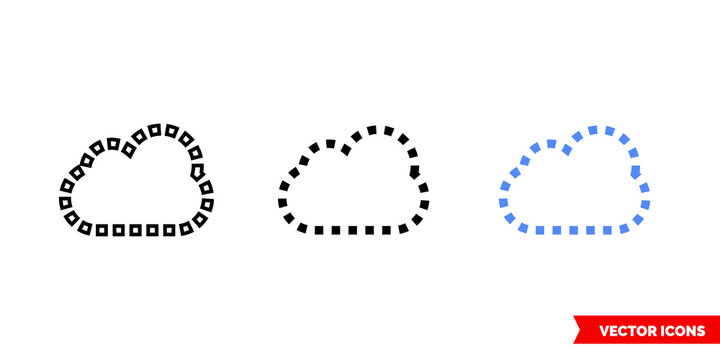 icon of 3 types color, black and white, outline. Isolated vector sign symbol.