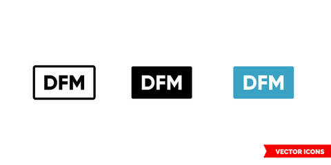 Fototapeta premium DFM icon of 3 types color, black and white, outline. Isolated vector sign symbol.