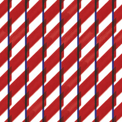 Vector red flag blue stripe white seamless pattern