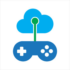game with cloud. Concept of cloud gaming network. vector icon concept.