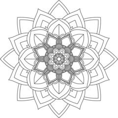 Easy Mandala coloring book simple and basic for beginners, seniors and children. Set of Mehndi flower pattern for Henna drawing and tattoo. Decoration in ethnic oriental, Indian style.