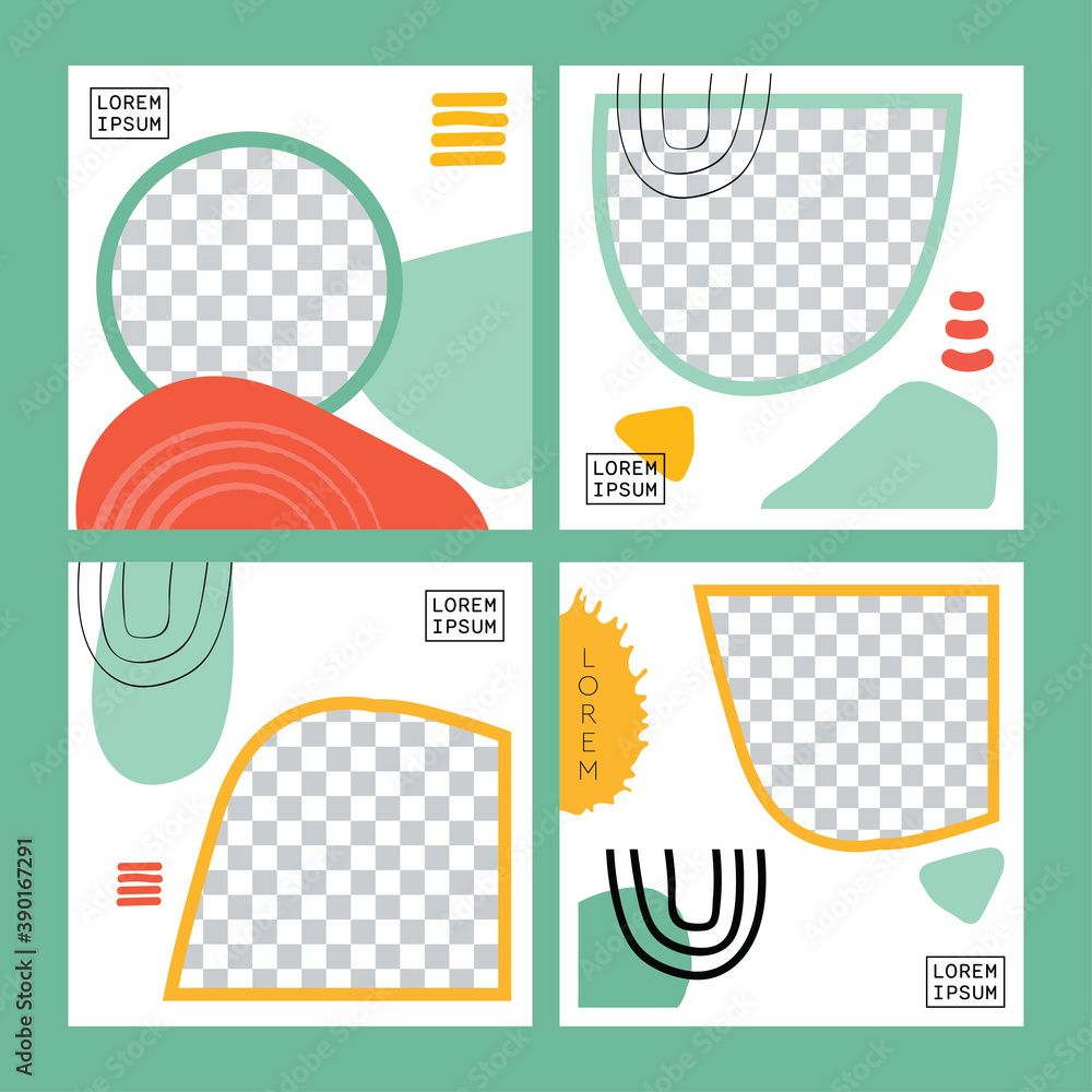 Wall mural minimal banner templates. suitable for social media post and web internet ads. vector illustration