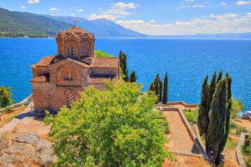Church of Saint John of Patmos, Kaneo, Ohrid, North Macedonia - obrazy, fototapety, plakaty
