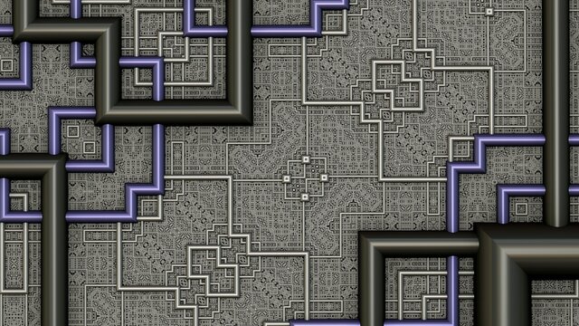 Geometric fractal pattern in a modern constructivism style.