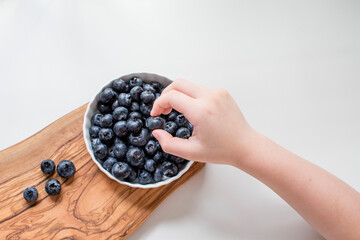 Fresh Organic Blueberries, a Healthy Children's Snack