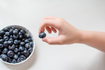 Fresh Organic Blueberries, a Healthy Children's Snack