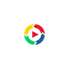 Obraz premium Illustration Vector Graphic of Colorful Play Logo