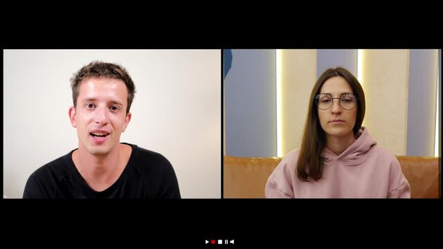 People using video conferencing technology to solve problems. Remote work.