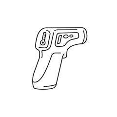Non-contact thermometer icon. Thermometer for measuring temperature linear illustration