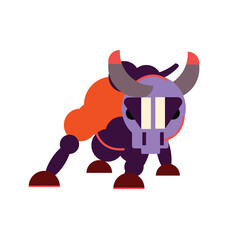 Bull abstract illustration. Stylized bull on a white background