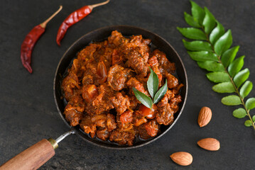 Spicy beef curry. Goan style beef vindaloo. Traditional Indian Lamb or beef curry . spicy Beef...