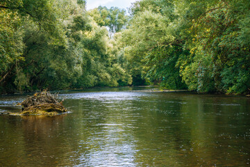 Saale river in Thuringia Germany