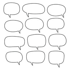 Speech bubble, speech balloon, chat bubble line art vector icon for apps and websites. Editable stroke.