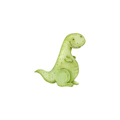 watercolor cute little dinosaurus background