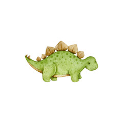 watercolor cute little dinosaurus background