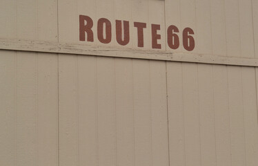 Route 66 sign on the wall of a building, Utah