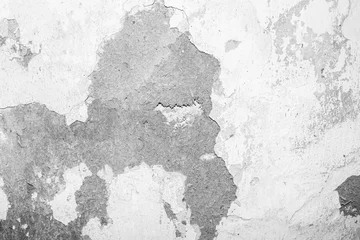 Crédence de cuisine en verre imprimé Vieux mur texturé sale texture of old white wall with fallen off plaster, template for text.