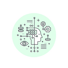 Vector Icon Style Illustration Web Badge of Big Data, Statistical Techniques, Data Mining, Machine Learning, Predictions, Processing,
Isolated Minimalistic Picture