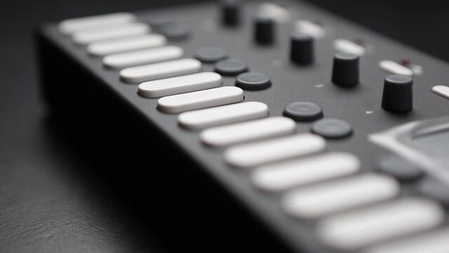 Midi controller device.Digital synthesizer for music composer.Play electronic musical tracks with moden synth 