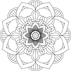 Easy Mandala coloring book simple and basic for beginners, seniors and children. Set of Mehndi flower pattern for Henna drawing and tattoo. Decoration in ethnic oriental, Indian style.