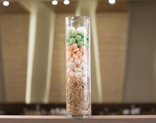 colorful delicious sweet marshmallow on the counter